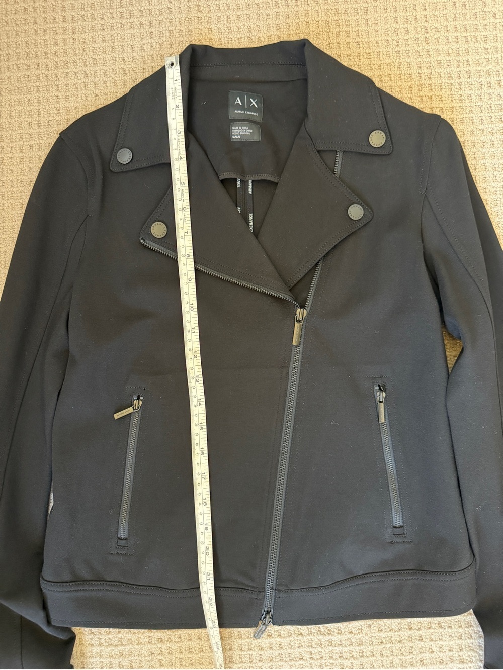 Armani Exchange Black Moto Jacket | Size M - Picture 6 of 6